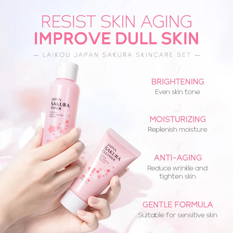 LAIKOU Japan Sakura Coffret de soins pour la peau