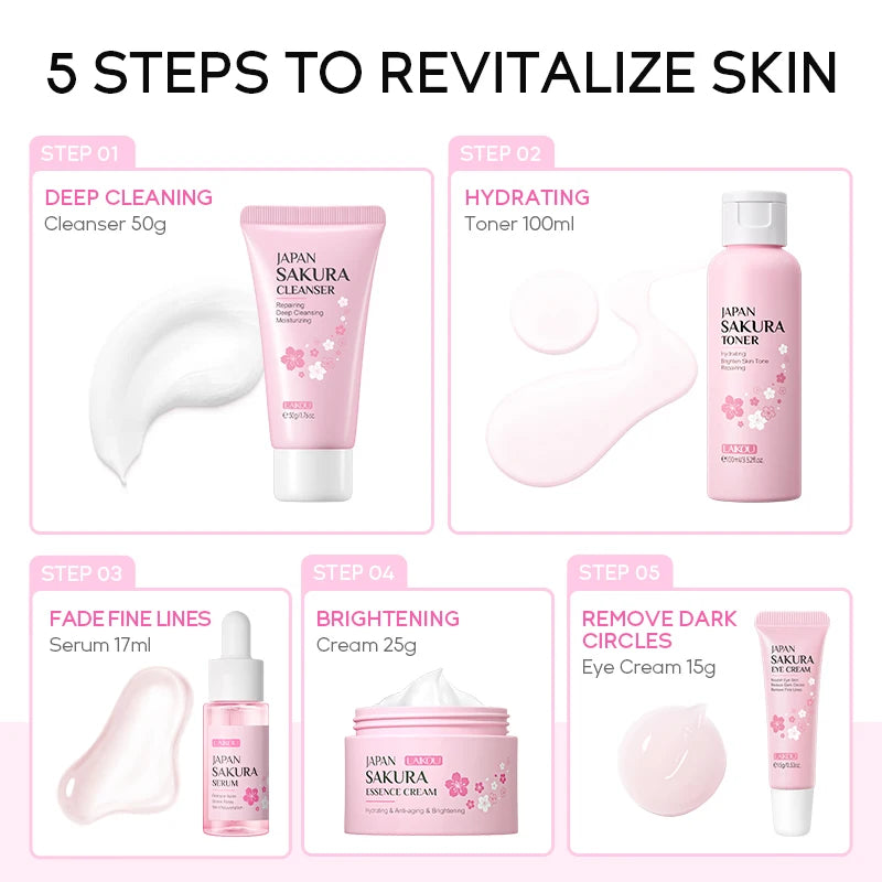 LAIKOU Japan Sakura Coffret de soins pour la peau
